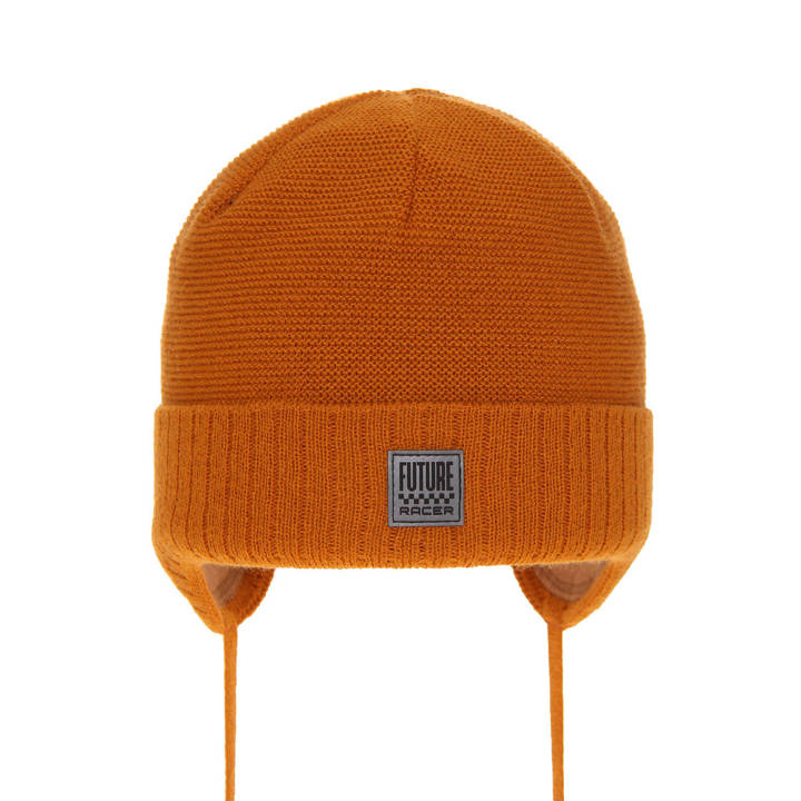 Осенне-весенняя шапочка для мальчика оранжевого цвета Parys